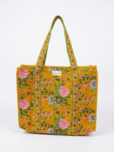 Load image into Gallery viewer, Floral Yellow Cotton Bag حقيبة