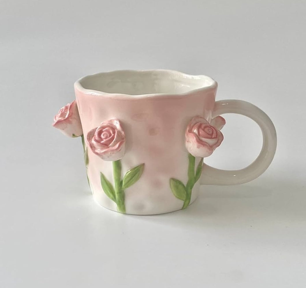 Tulip design pink Cup كوب بتصميم توليب وردي