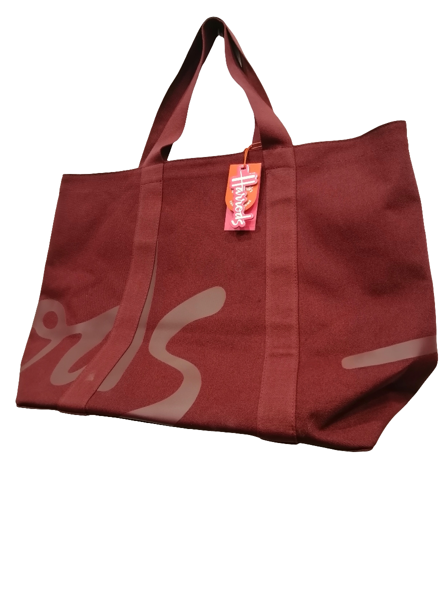 Harrods Large Cotton Logo Bag حقيبة