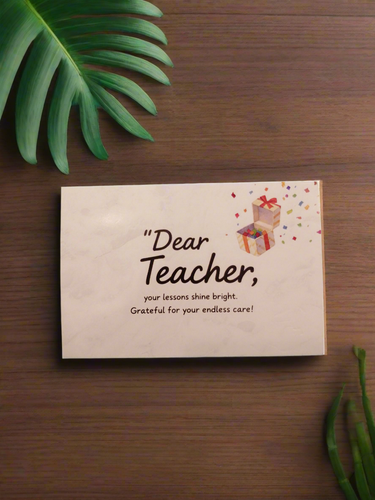 Teacher's thanks card بطاقة شكر للمعلم