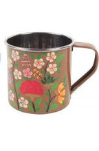 Load image into Gallery viewer, handpainted floral stainless steel mug كوب