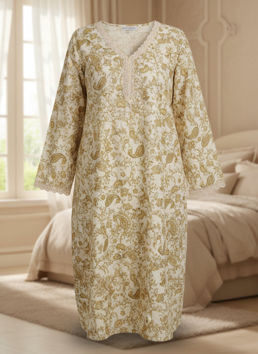 Cotton Long Sleeve dress جلابيه قطن  بأكمام طويلة من لندن