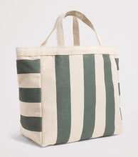 Load image into Gallery viewer, Harrods Green Striped Jute Bag حقيبة هارودز الخضراء المخططة من الجوت
