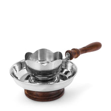 Load image into Gallery viewer, Burner With Wooden Handle and Tong. Silver Colour. موقد بمقبض خشبي وملقط. لون فضي.