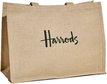 Load image into Gallery viewer, Harrods Reusable Jute Shopper Bag حقيبة تسوق هارودز من الجوت قابلة لإعادة الاستخدام