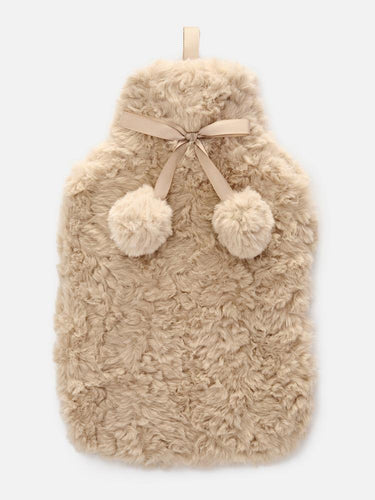 Hotwater Bottle with Pom Pom Cover زجاجة ماء ساخن مع غطاء بوم بوم