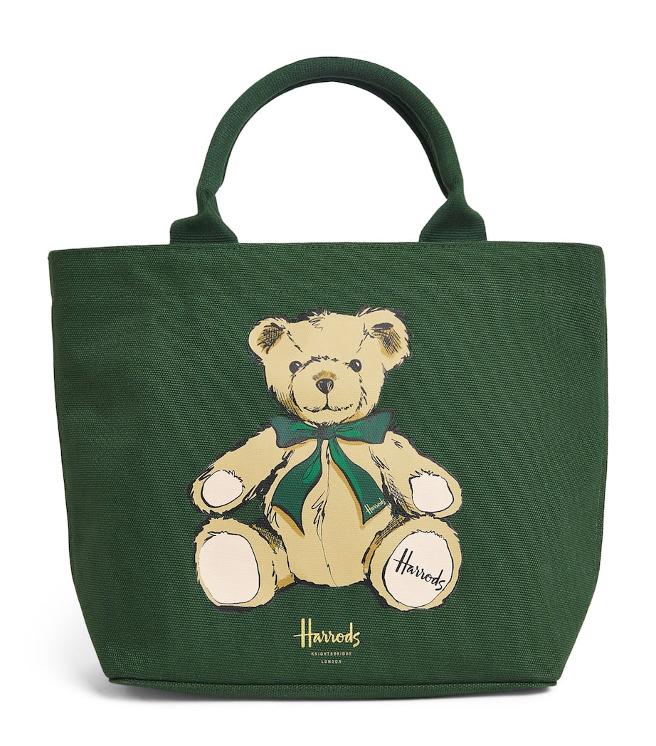 Harrods Bear Designed Green Medium Bag حقيبة هارودز متوسطة الحجم خضراء بتصميم دب