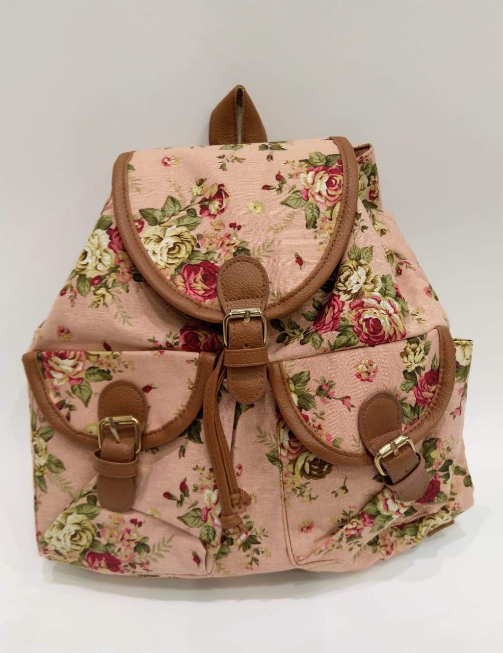 Floral Pink Backpack حقيبة ظهر