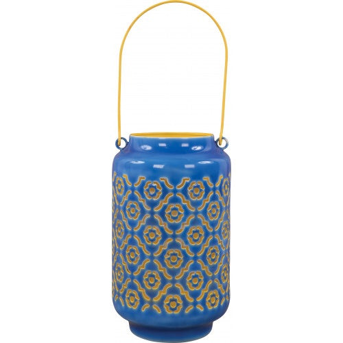 Blue & yellow enamelled lantern فنر
