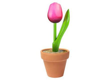 Load image into Gallery viewer, wooden tulip in a pottery jarوردة خشب في اناء فخار